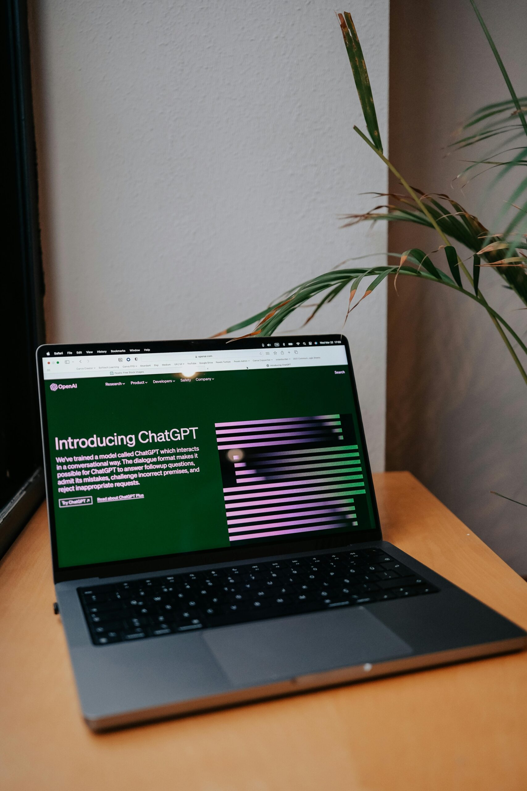 pexels-photo-16037279-16037279 A laptop on a desk showing a ChatGPT interface, symbolizing modern AI technology in daily use.