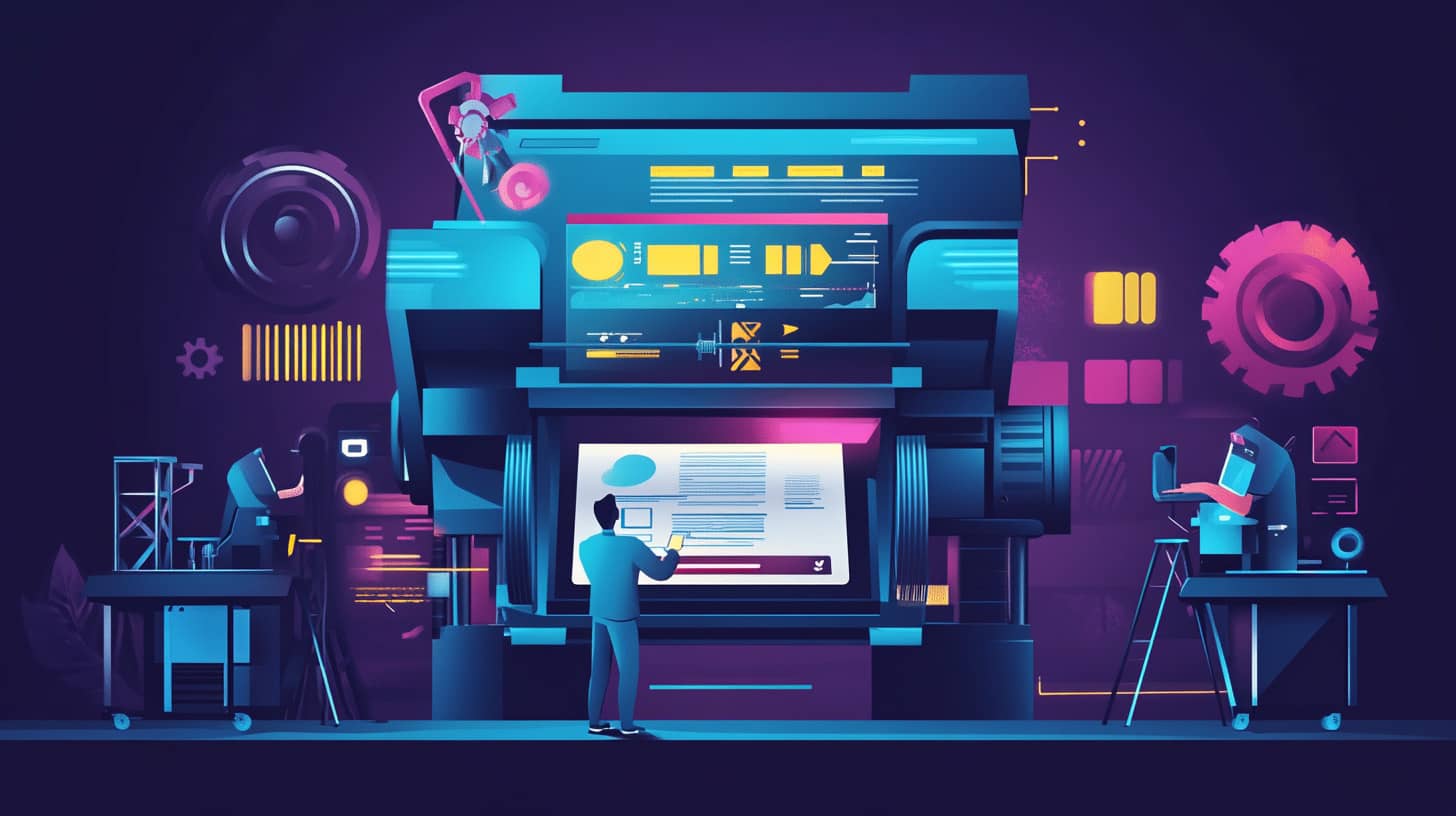 AI-powered machine automating content creation for solopreneurs